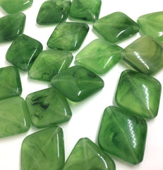 Green Beads, Jalapeno, The Diamond Collection, 32x27mm Beads, big acrylic beads, dark green beads, bracelet necklace earrings, jewelry