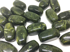 Green Beads, Olive, 32mm rectangle Gemstone Beads, The Treasure Collection, acrylic beads, craft supplies, wire bangle jewelry making