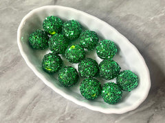 Forest Green Confetti chunky beads, 18mm colorful round bubblegum jewelry making beads, bubble girls necklace bracelet earrings
