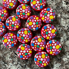 Rainbow Cobblestone Circle beads, chunky craft supplies wire bangle making round resin jewelry pen girls bubblegum red black white 22mm