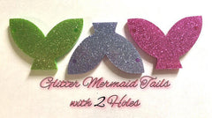 Mermaid Tails, 2 hole acrylic blanks, bangle making beads, acrylic cut outs, mermaid bracelet, mermaid jewelry, glitter mermaid beads
