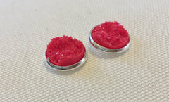Druzy earring Kit, druzy earring kit, jewelry making kit, earring set, diy kit, diy jewelry, druzy earring studs, 12mm Druzy, cabochon flat