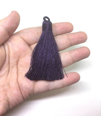 Deep Purple Tassels, tassel earrings, Silk Tassels, 3 Inch 80mm Tassel, purple jewelry, tassel necklace, dark purple necklace, long necklace