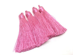 Pink Tassels, tassel earrings, Silk Tassels, 3 Inch 80mm Tassel, pink jewelry, tassel necklace, pink necklace, long pink tassel