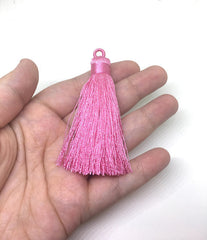 Pink Tassels, tassel earrings, Silk Tassels, 3 Inch 80mm Tassel, pink jewelry, tassel necklace, pink necklace, long pink tassel