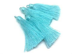 Mint Green Tassels, tassel earrings, Silk Tassels, 3 Inch 80mm Tassel, mint jewelry, tassel necklace, mint necklace, long mint green tassel