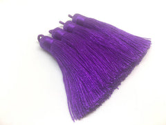 Royal Purple Tassels, tassel earrings, Silk Tassels, 3 Inch 80mm Tassel, purple jewelry, tassel necklace, purple necklace, long purple tassel