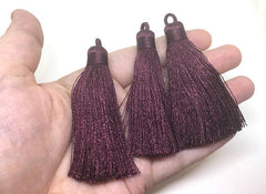 Marsala Tassels, tassel earrings, Silk Tassels, 3 Inch 80mm Tassel, maroon jewelry, tassel necklace, maroon necklace, long necklace