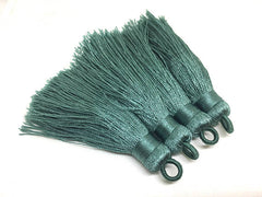 Emerald Green Tassels, tassel earrings, Silk Tassels, 3 Inch 80mm Tassel, green jewelry, tassel necklace, green necklace, emerald jewelry