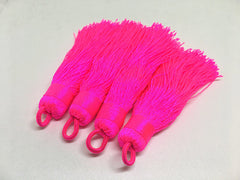 Hot Pink Tassels, tassel earrings, Silk Tassels, 3 Inch 80mm Tassel, pink jewelry, tassel necklace, pink necklace, pink tassel, hot pink
