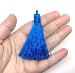 Electric Blue Tassels, tassel earrings, Silk Tassels, 3 Inch 80mm Tassel, blue jewelry, tassel necklace, blue necklace, electric blue tassel