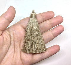 Champagne Tassels, tassel earrings, Silk Tassels, 3 Inch 80mm Tassel, champagne jewelry, tassel necklace, champagne necklace, brown tassel