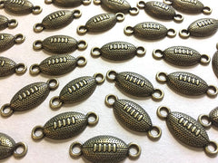 Gold Football Connector Beads, metal beads, football necklace, football bracelet, 27mm Bangle Beads, Bracelet Beads, metal connector