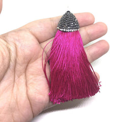 Pink Tassels, tassel earrings, Bejeweled Tassels, 3.25 Inch 85mm Tassel, pink jewelry, tassel necklace, pink necklace, pink tassel keychain
