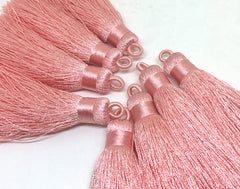 Peach Tassels, tassel earrings, Silk Tassels, 3 Inch 80mm Tassel, peach jewelry, tassel necklace, peach necklace, long pink peach tassel