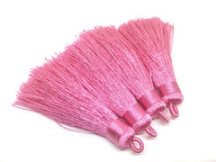 Pink Tassels, tassel earrings, Silk Tassels, 3 Inch 80mm Tassel, pink jewelry, tassel necklace, pink necklace, long pink tassel