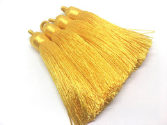 Yellow Tassels, tassel earrings, Silk Tassels, 3 Inch 80mm Tassel, yellow jewelry, tassel necklace, yellow necklace, long yellow tassel