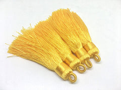 Yellow Tassels, tassel earrings, Silk Tassels, 3 Inch 80mm Tassel, yellow jewelry, tassel necklace, yellow necklace, long yellow tassel