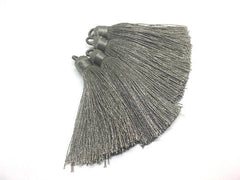 Metallic Tan Tassels, tassel earrings, Silk Tassels, 3 Inch 80mm Tassel, beige jewelry, tassel necklace, tan necklace, long colorful tassel