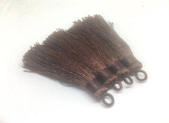Chocolate Brown Tassels, tassel earrings, Silk Tassels, 3 Inch 80mm Tassel, brown jewelry, tassel necklace, brown necklace, long necklace