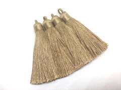 Taupe Brown Tassels, tassel earrings, Silk Tassels, 3 Inch 80mm Tassel, beige jewelry, tassel necklace, brown necklace, long necklace
