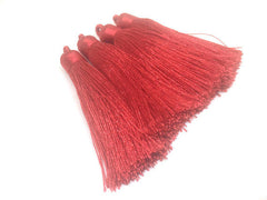 Red Tassels, tassel earrings, Silk Tassels, 3 Inch 80mm Tassel, red jewelry, tassel necklace, red necklace, long red tassel necklace, keycha