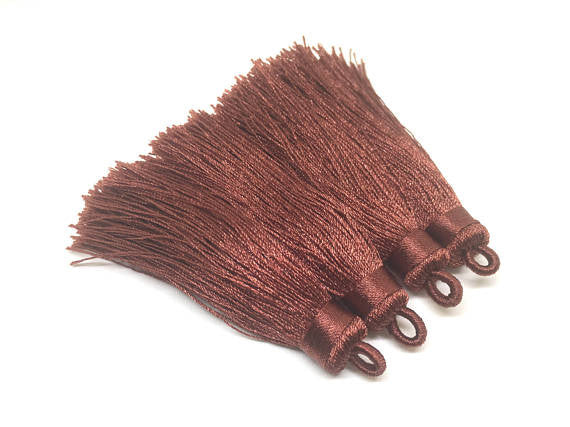 Firebrick Red Tassels, tassel earrings, Silk Tassels, 3 Inch 80mm Tassel, red jewelry, tassel necklace, red necklace, long red necklace, red