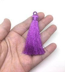 Violet Purple Tassels, tassel earrings, Silk Tassels, 3 Inch 80mm Tassel, purple jewelry, tassel necklace, purple necklace, long purple tassel