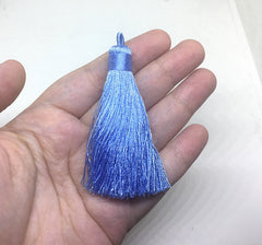 Cornflower Blue Tassels, tassel earrings, Silk Tassels, 3 Inch 80mm Tassel, blue jewelry, tassel necklace, blue necklace, long light blue