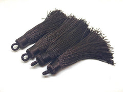 Dark Chocolate Brown Tassels, tassel earrings, Silk Tassels, 3 Inch 80mm brown jewelry, tassel necklace, brown necklace, long necklace tasse