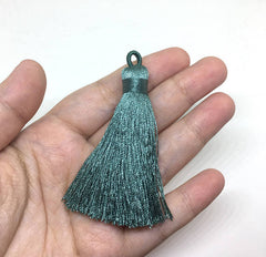 Emerald Green Tassels, tassel earrings, Silk Tassels, 3 Inch 80mm Tassel, green jewelry, tassel necklace, green necklace, emerald jewelry