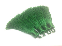 Deep Green Tassels, tassel earrings, Silk Tassels, 3 Inch 80mm Tassel, green jewelry, tassel necklace, green necklace, green tassel