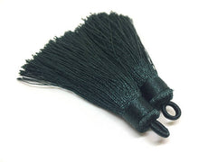 Evergreen Tassels, tassel earrings, Silk Tassels, 3 Inch 80mm Tassel, green jewelry, tassel necklace, green necklace, green tassel
