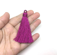 Raspberry Pink Tassels, tassel earrings, Silk Tassels, 3 Inch 80mm Tassel, pink jewelry, tassel necklace, pink necklace, raspberry tassel