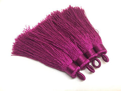 Raspberry Pink Tassels, tassel earrings, Silk Tassels, 3 Inch 80mm Tassel, pink jewelry, tassel necklace, pink necklace, raspberry tassel