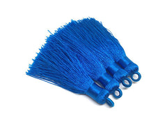 Electric Blue Tassels, tassel earrings, Silk Tassels, 3 Inch 80mm Tassel, blue jewelry, tassel necklace, blue necklace, electric blue tassel