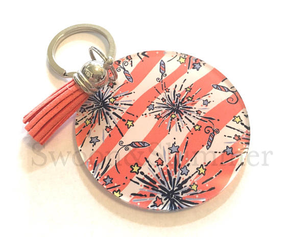 Coral Fireworks Acrylic Blanks, 2.5 Inch Circles 1 Hole, tassel Keycha –  Swoon & Shimmer