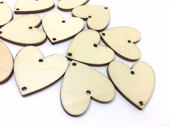 Wood Heart Cutout With Holes 