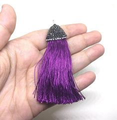 Royal Purple Tassels, tassel earrings, Bejeweled Tassels, 3.25 Inch 85mm Tassel, purple jewelry, tassel necklace, purple necklace, keychain