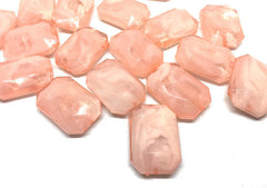 Peach creamy rectangle 32mm big acrylic beads, pink chunky craft supplies, peach wire bangle, jewelry making, peach statement necklace