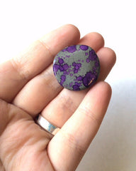 Freckled PURPLE Beads - Circular 26x26mm Large faceted acrylic nugget beads for bangle or jewelry making