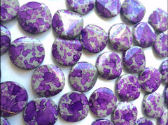 Freckled PURPLE Beads - Circular 26x26mm Large faceted acrylic nugget beads for bangle or jewelry making