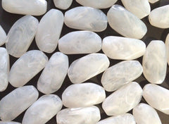 Large WHITE Gem Stone Beads - Acrylic Beads that look like stained glass for Jewelry Making-Necklaces, Bracelets, Earrings 45MM