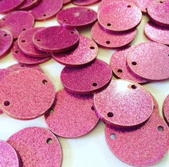 2 Hole Acrylic Disc - BLANK - 1.25" Across - 2 Holes for Bangle Making, Necklace or Keychain, Jewelry Making - Flat Rate Shipping! - pink