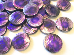 Purple Sunburst Curcular 33mm acrylic beads - chunky craft supplies for wire bangle or jewelry making - LIMITED EDITION