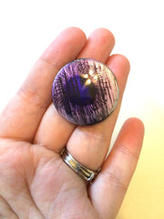 Purple Sunburst Curcular 33mm acrylic beads - chunky craft supplies for wire bangle or jewelry making - LIMITED EDITION
