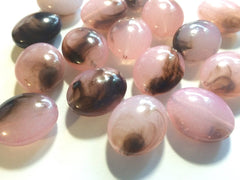 Pink Brown Ombre beads, blush pink 25mm egg / nugget Bead, acrylic beads, glass beass, bangle beads, pink jewelry, pink bracelet, pink