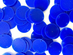 2 Hole Acrylic Disc - BLANK - 1.25" Across - 2 Holes for Bangle Making, Necklace or Keychain, Jewelry Making - Royal Blue