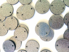 2 Hole Acrylic Disc - BLANK - 1.25" Across - 2 Holes for Bangle Making, Necklace or Keychain, Jewelry Making - black glitter