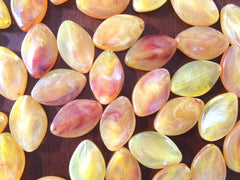 Marigold Beads, The Marquise Collection, orange red yellow beads, big yellow beads, 30x21mm Beads, yellow jewelry, yellow bangles, yellow